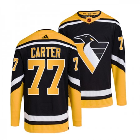 Mænd NHL Pittsburgh Penguins Trøje Jeff Carter 77 Adidas 2022-23 Sort Reverse Retro 2.0 Authentic
